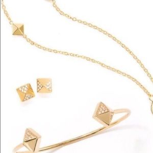 Origami Owl Gold Stud Necklace,earrings, bracelet